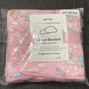 Little Sleepies - Pink Elephant Bamboo Blanket